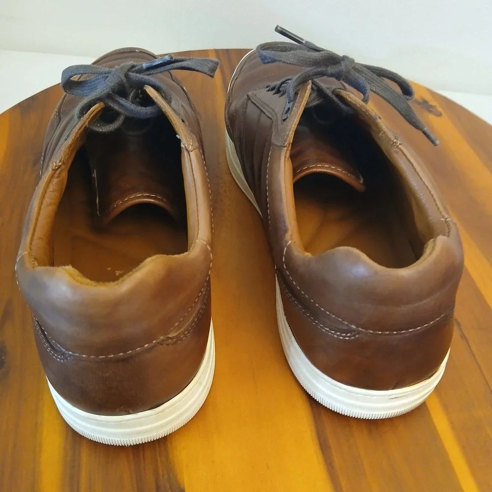 Johnston & Murphy‎ Oxford Sneakers Mens 10M Brown Leather Quilted 25-2662